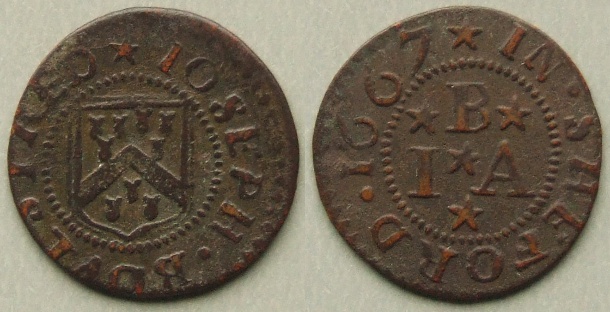 Shefford, Joseph Boulstred farthing 1667 Shefford, Joseph Boulstred farthing 1667